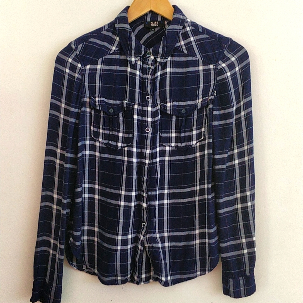 Blue plaid shirt